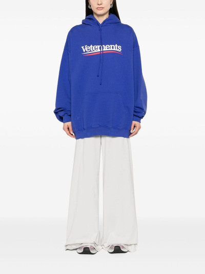 VETEMENTS logo-print cotton blend hoodie outlook