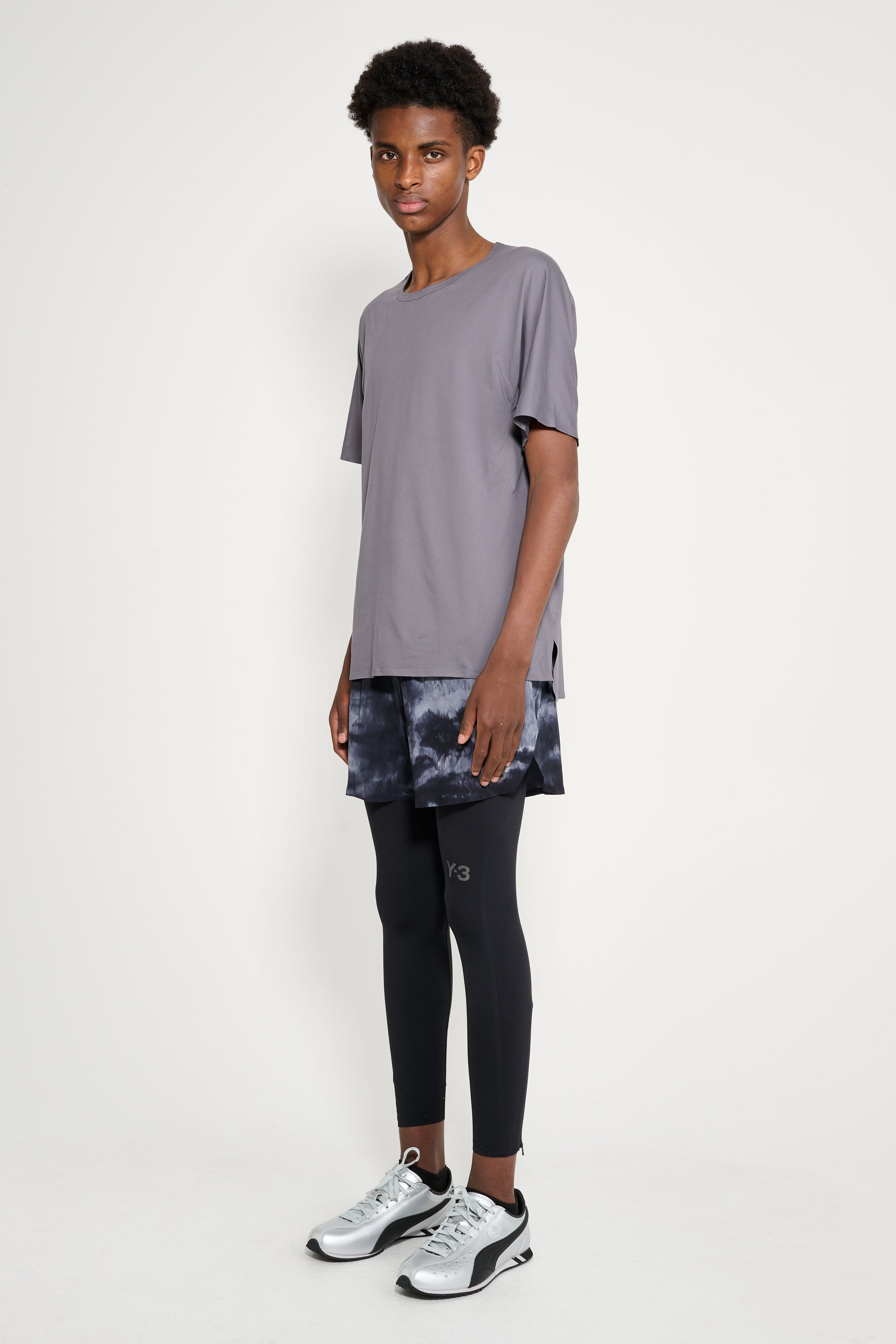 Y-3 AOP RUNNING SHORTS BLACK / MULTI COLOR - 2