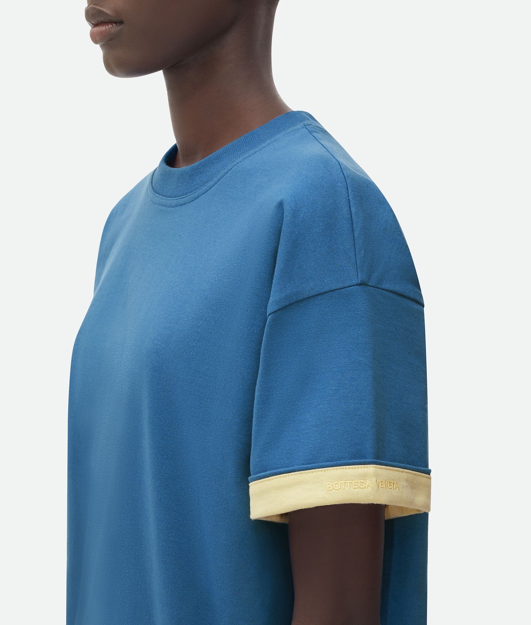 Relaxed Fit Double Layer Cotton T-Shirt - 4
