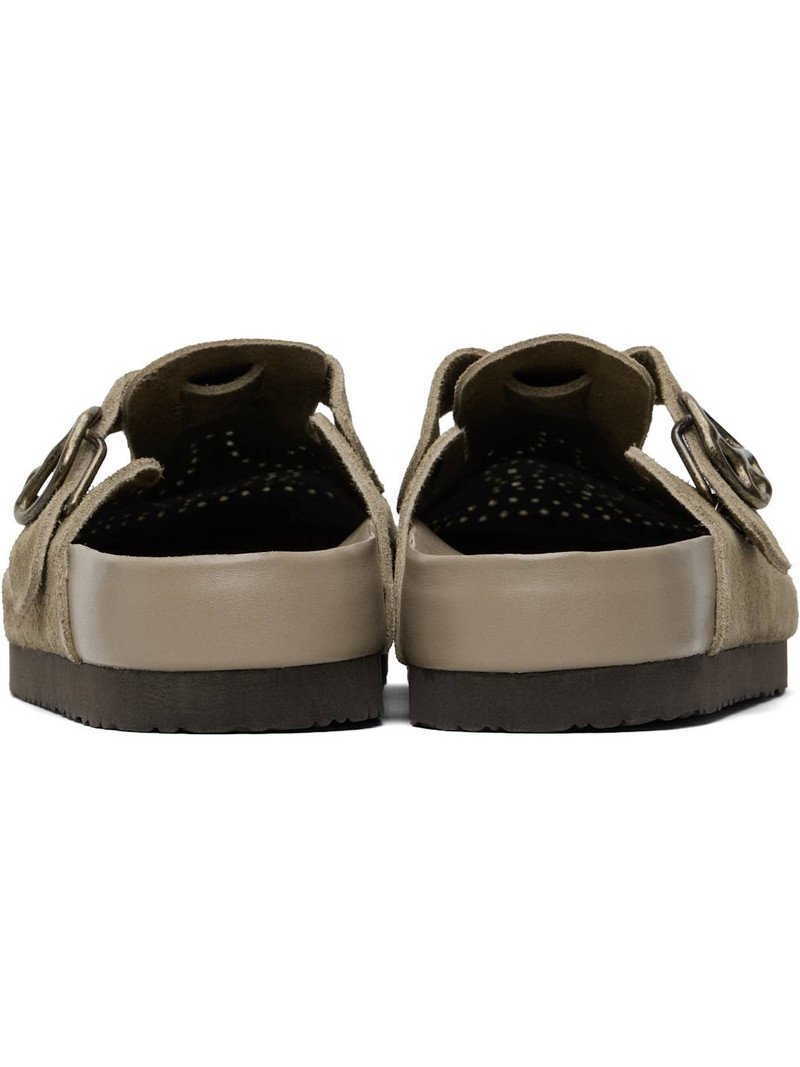 Taupe Suede Clog Slip-on Loafers 2