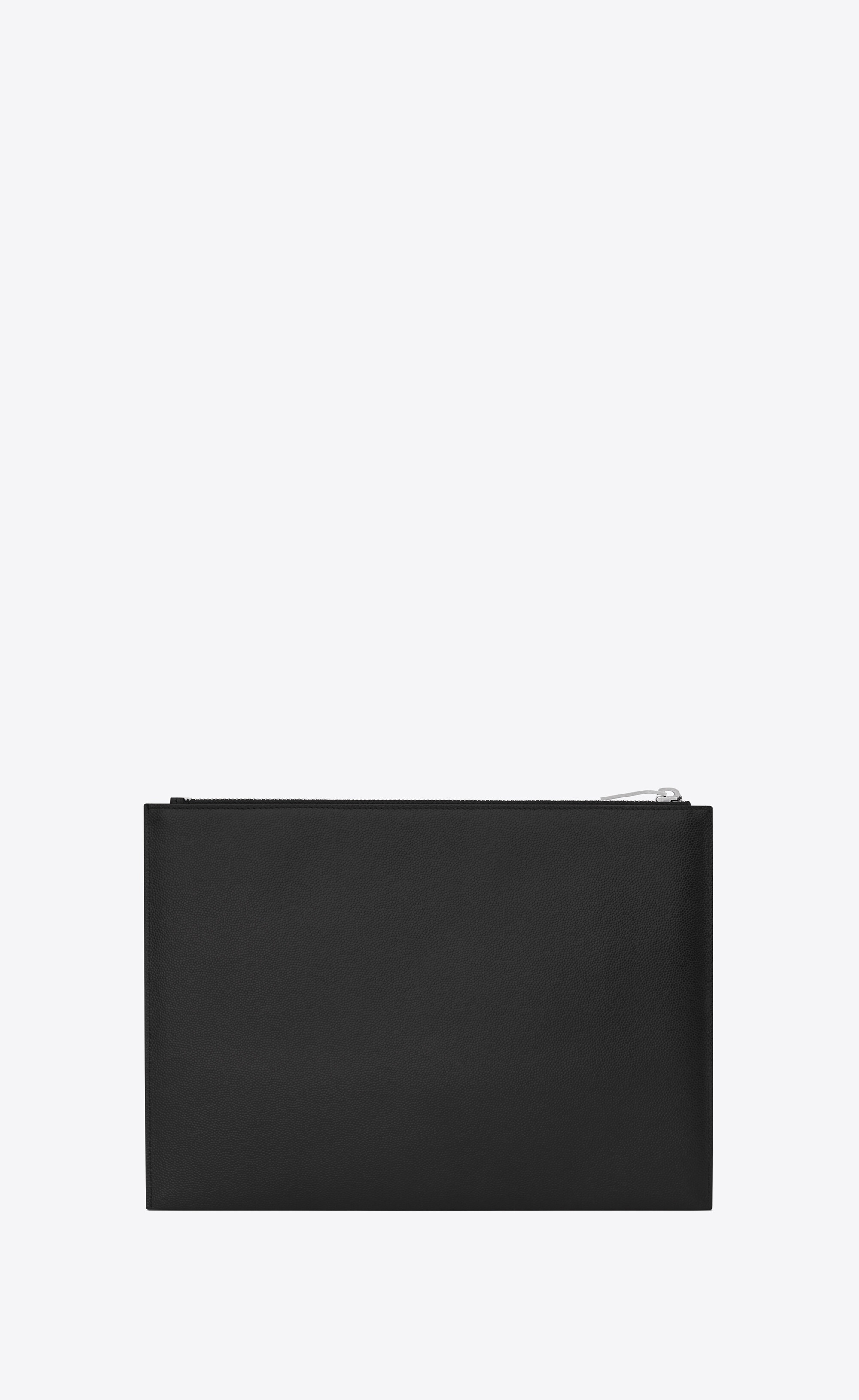 saint laurent paris zip tablet holder in grain de poudre embossed leather - 2