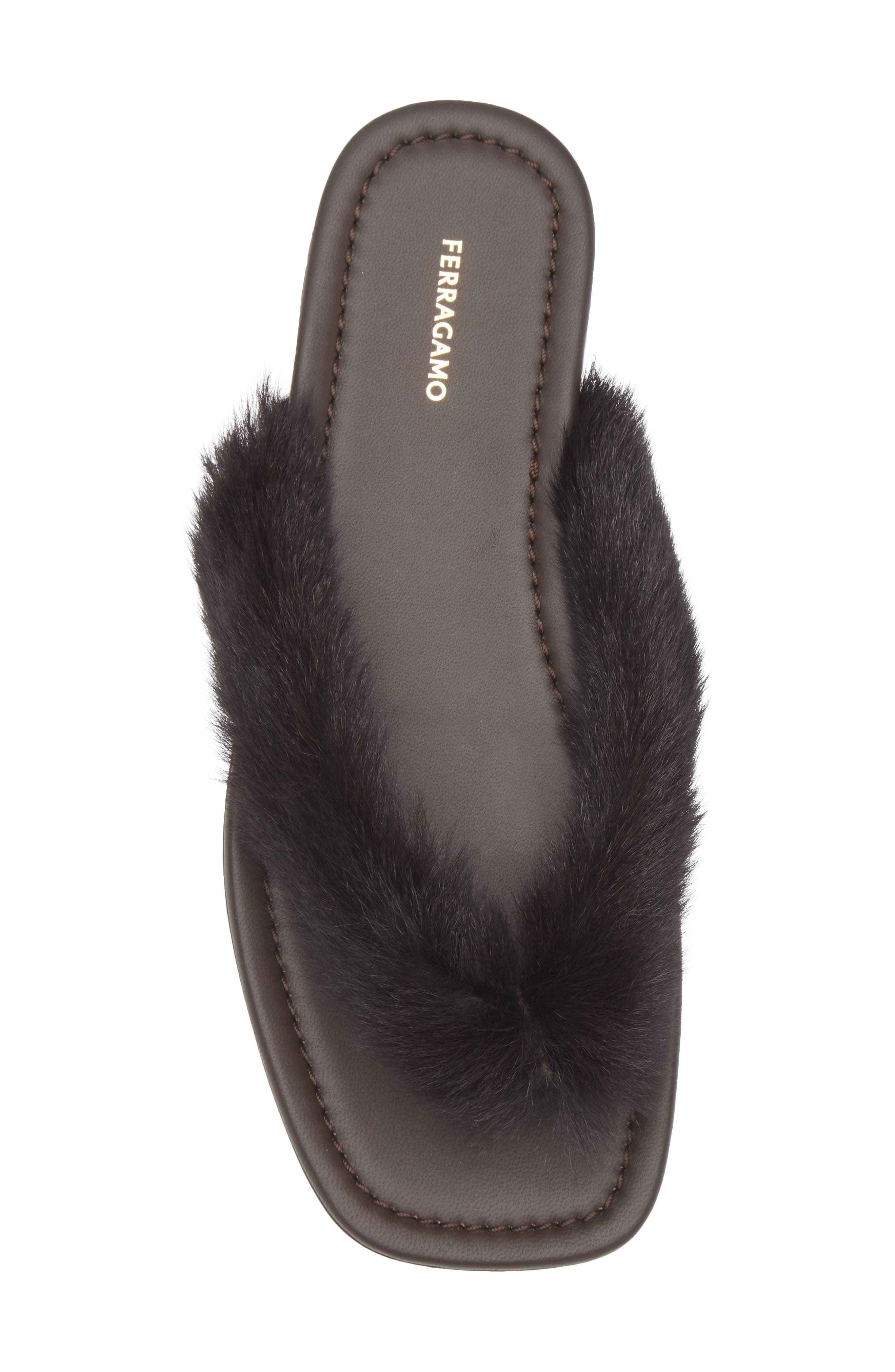 FERRAGAMO Loly Genuine Shearling Flip Flop in Florence Testa Di Moro at Nordstrom - 5