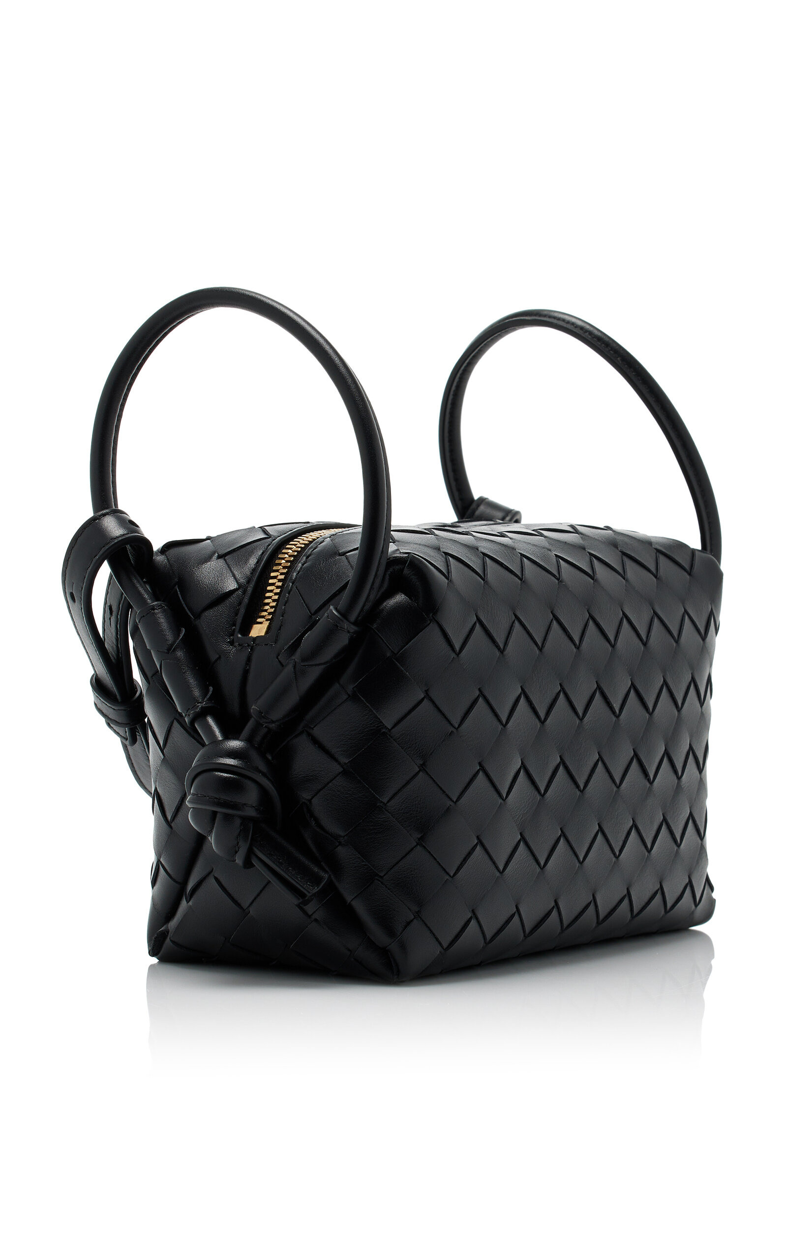 Small Loop Intrecciato Leather Shoulder Bag black - 4