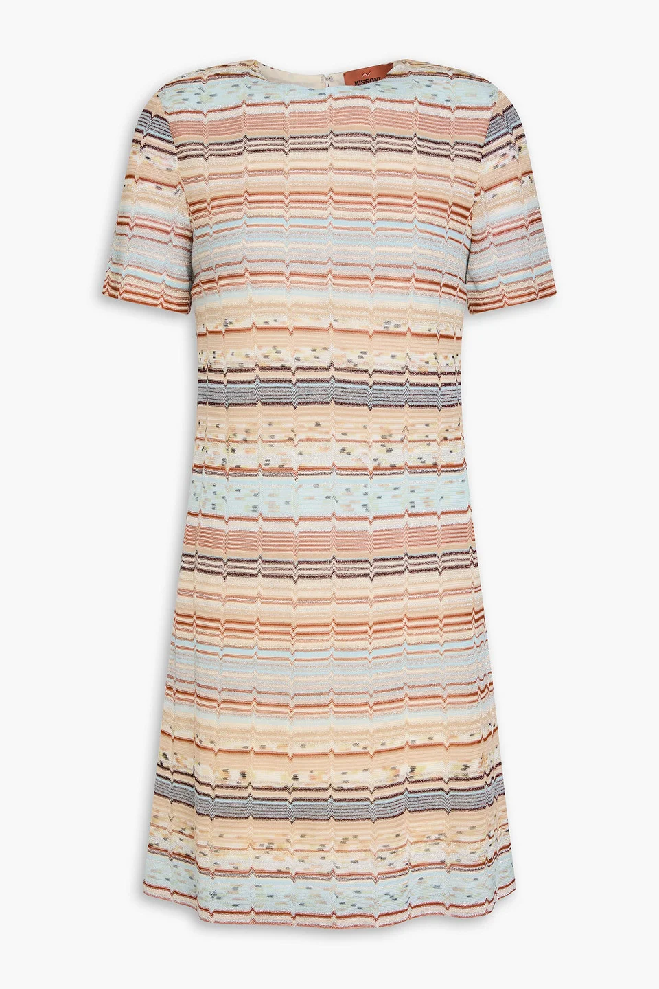 Metallic crochet-knit mini dress - 1