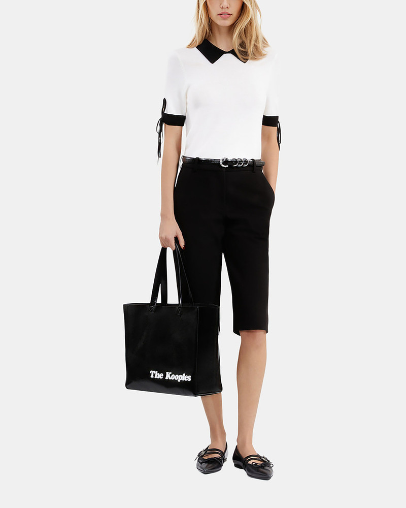 SHORT-SLEEVED ECRU WOOL SWEATER 3