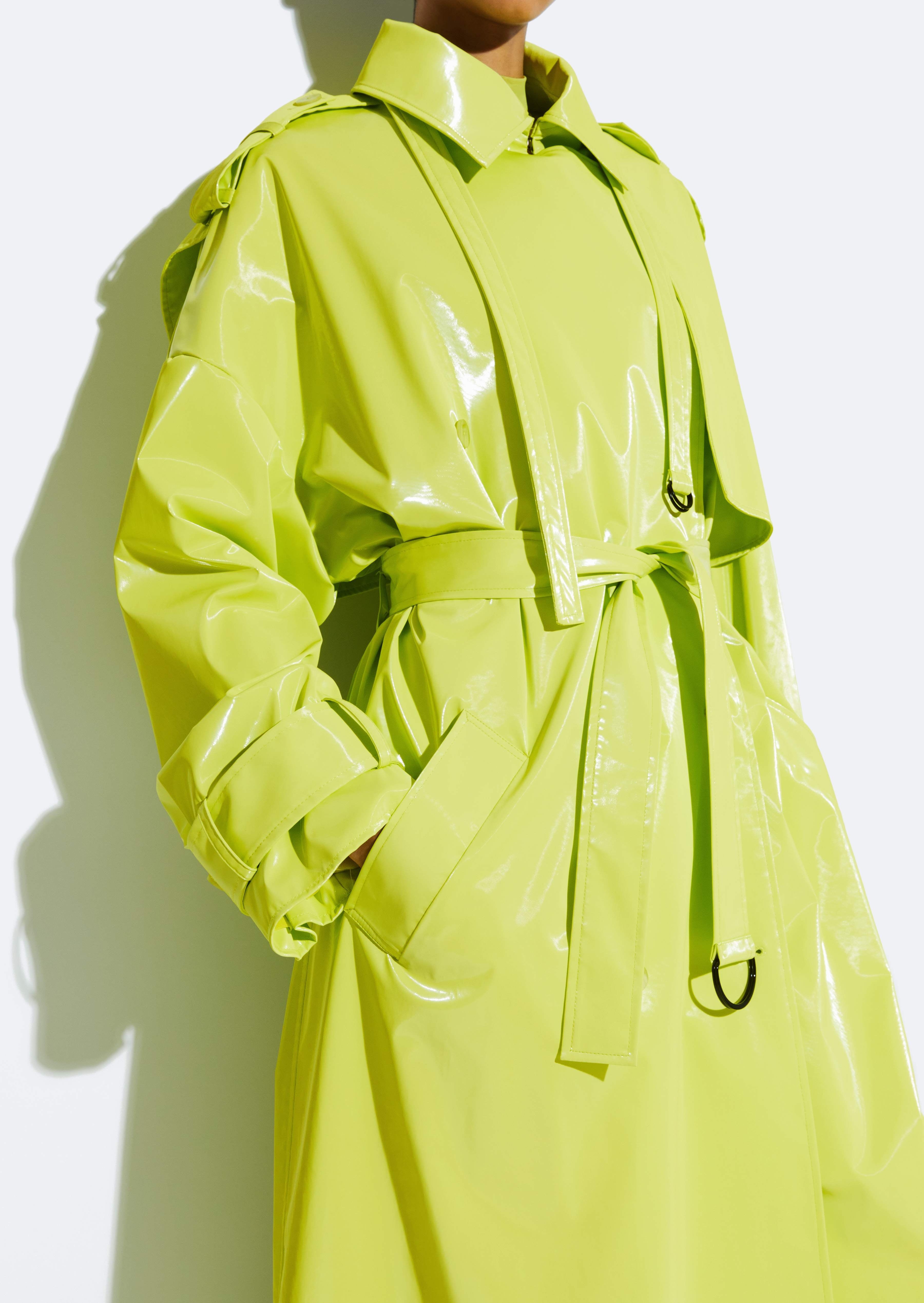 Vinyl Double Breasted Trench - 4