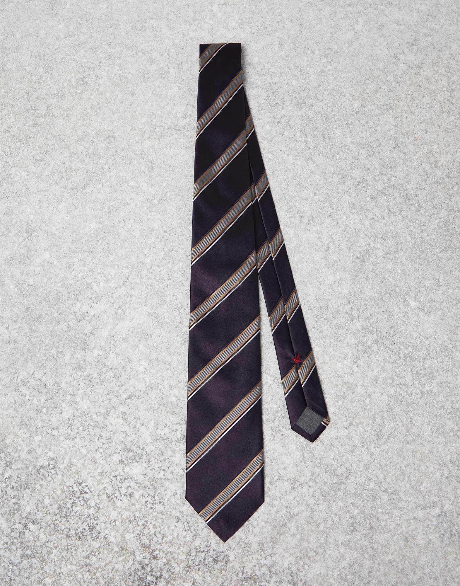 Silk textured stripe tie - 1