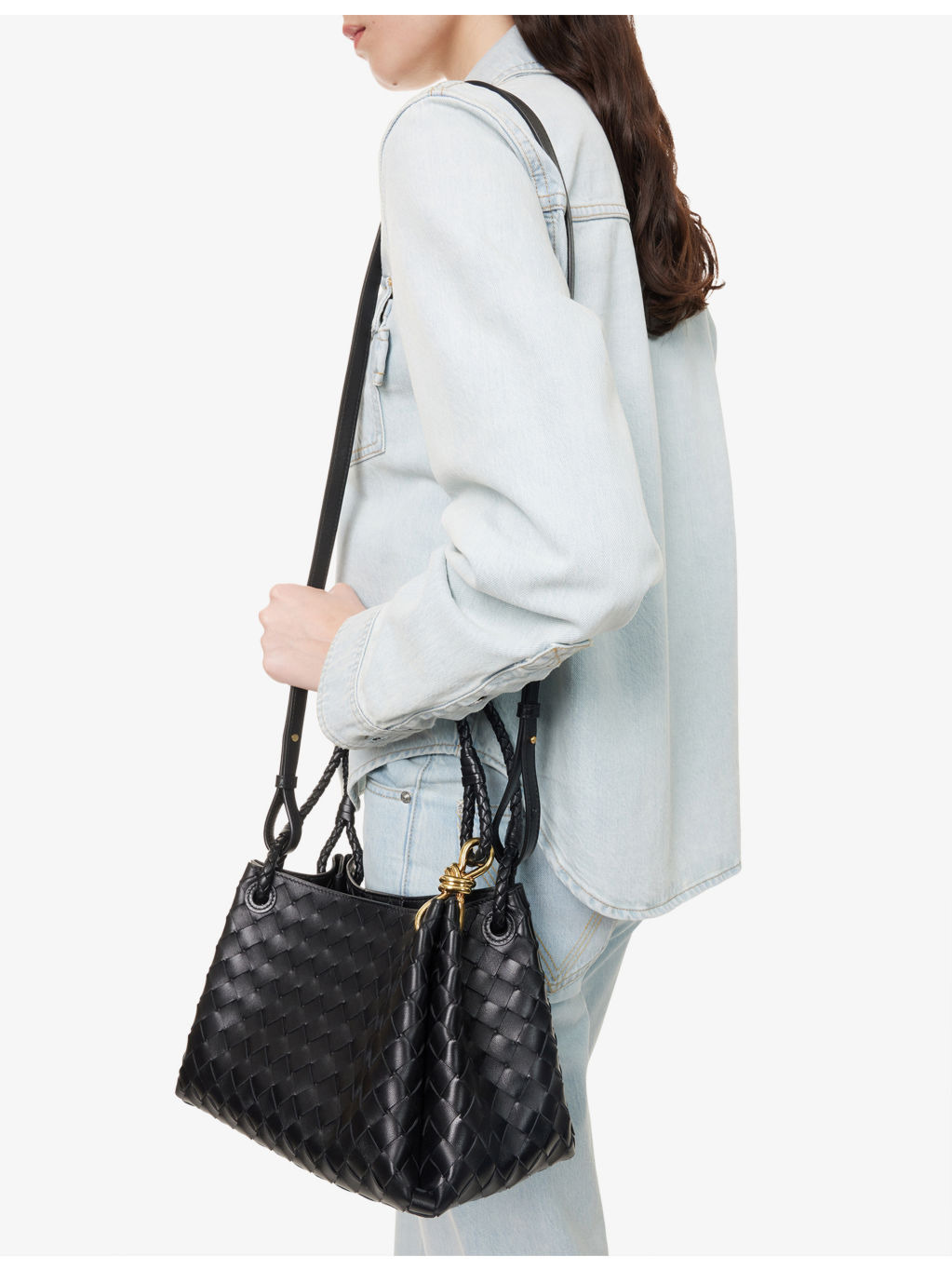 Parachute Intrecciato Medium Leather Shoulder Bag - 6