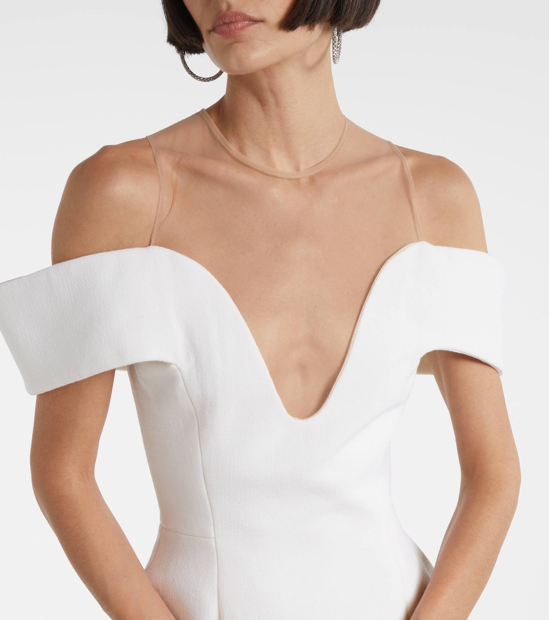 Off-shoulder wool minidress - 4