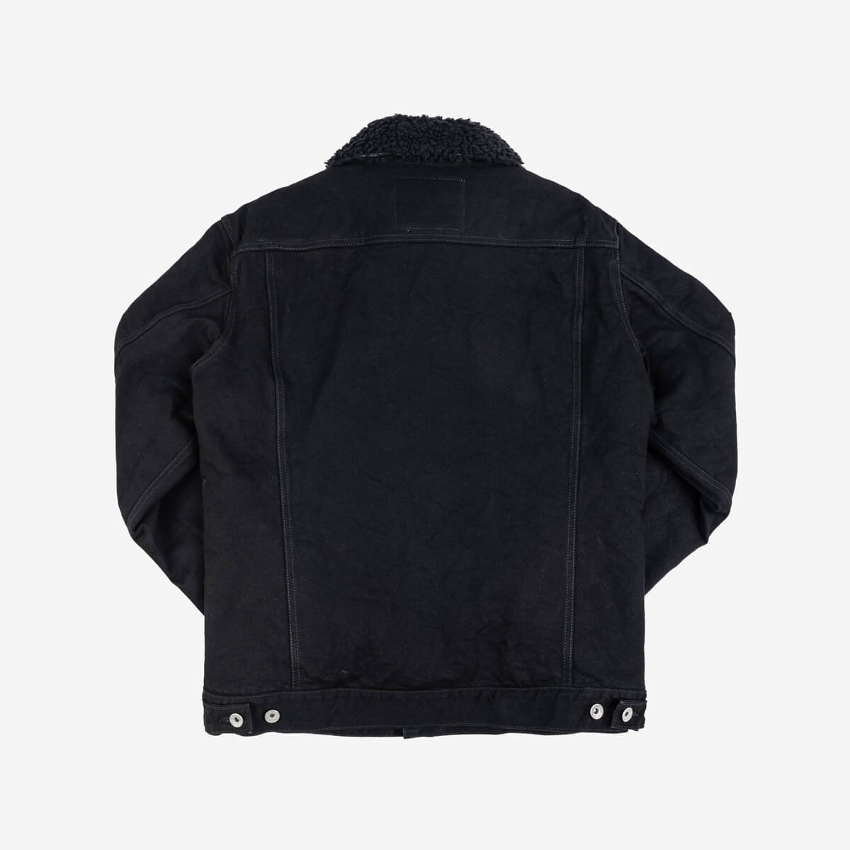 IHJ-116-BLK 14oz Selvedge Denim Fleece Lined Modified Type III Jacket - Black - 3