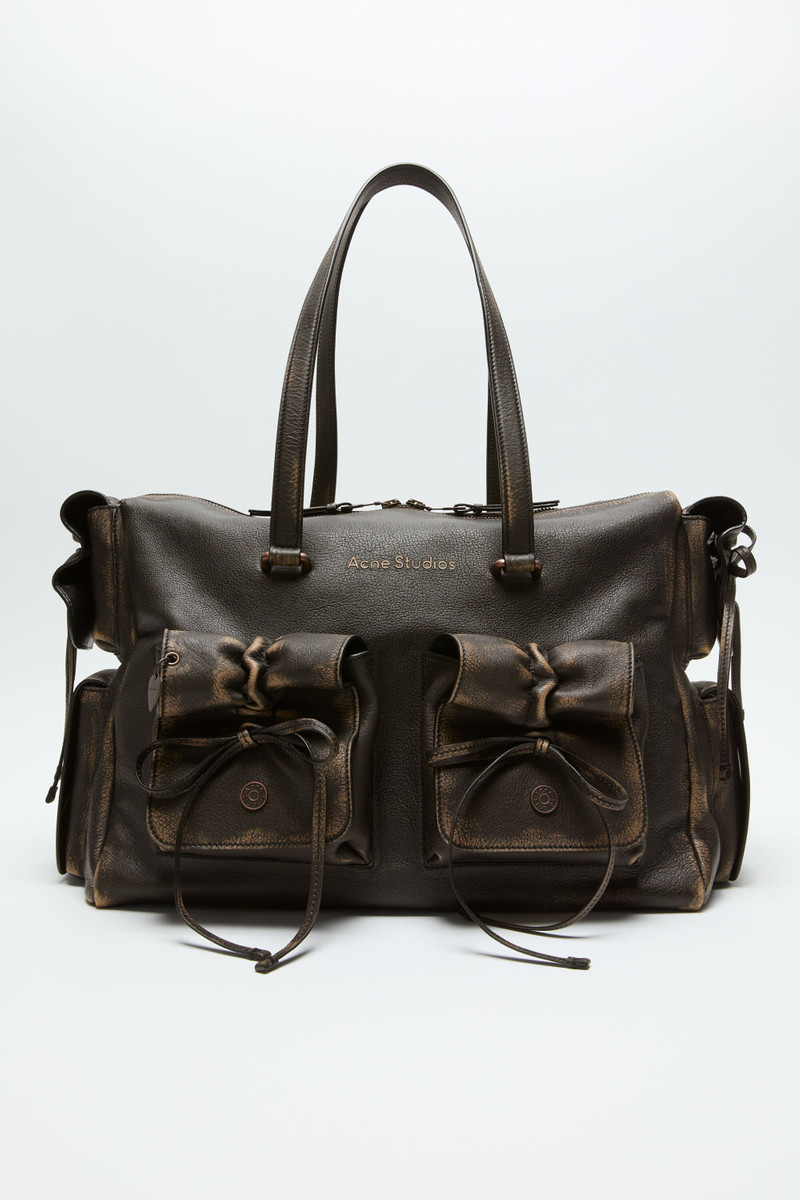 Multipocket tote bag - Dark brown/beige 1