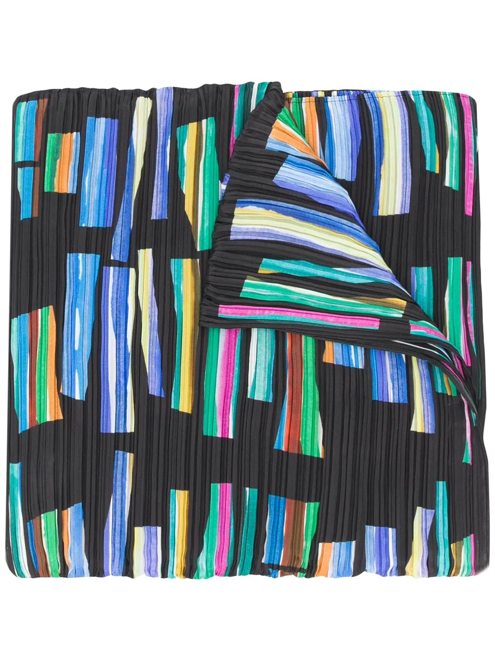 hopscotch print pleated scarf  - 1