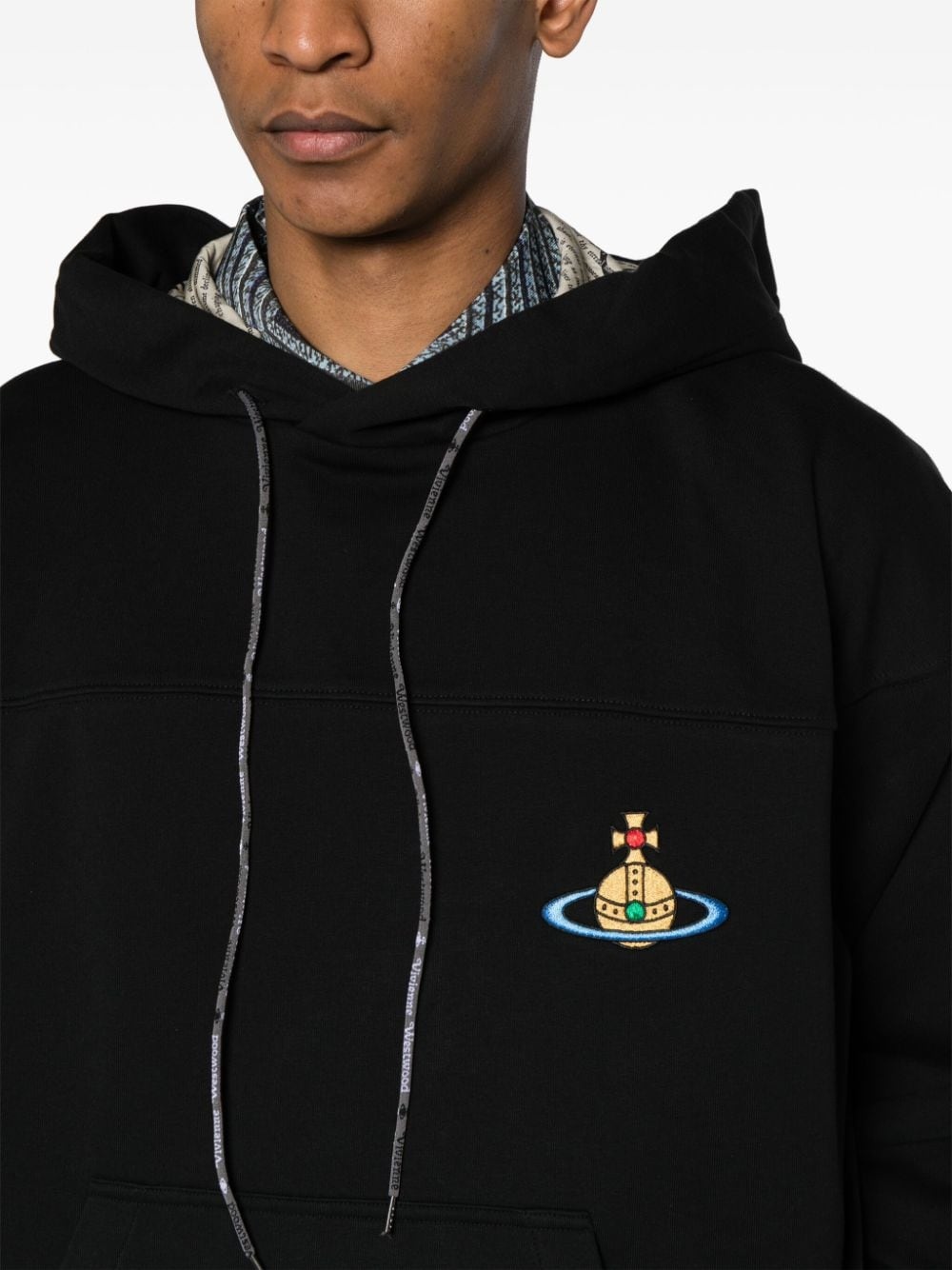 Orb-embroidered cotton hoodie - 6