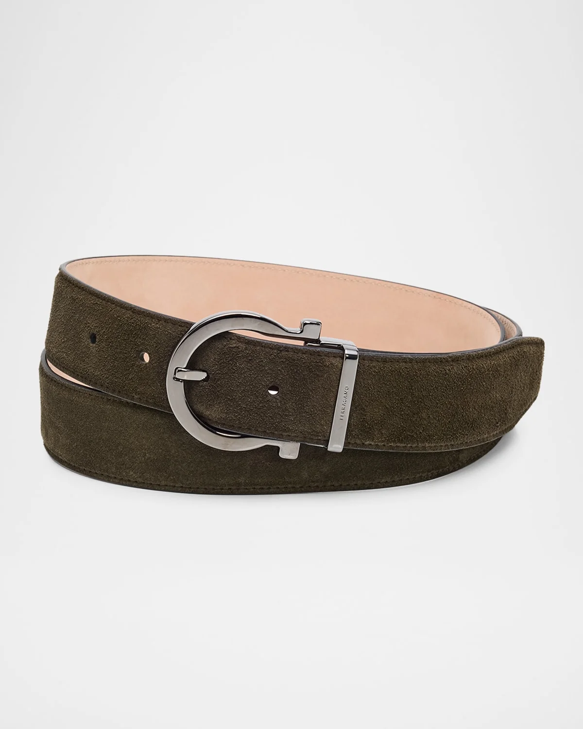 Men's Suede Gancio-Buckle Belt - 1