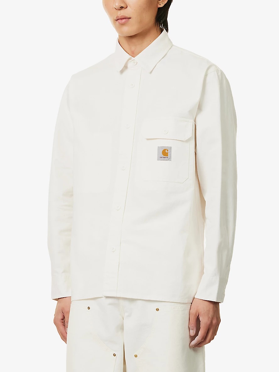 Reno branded-patch cotton shirt - 3