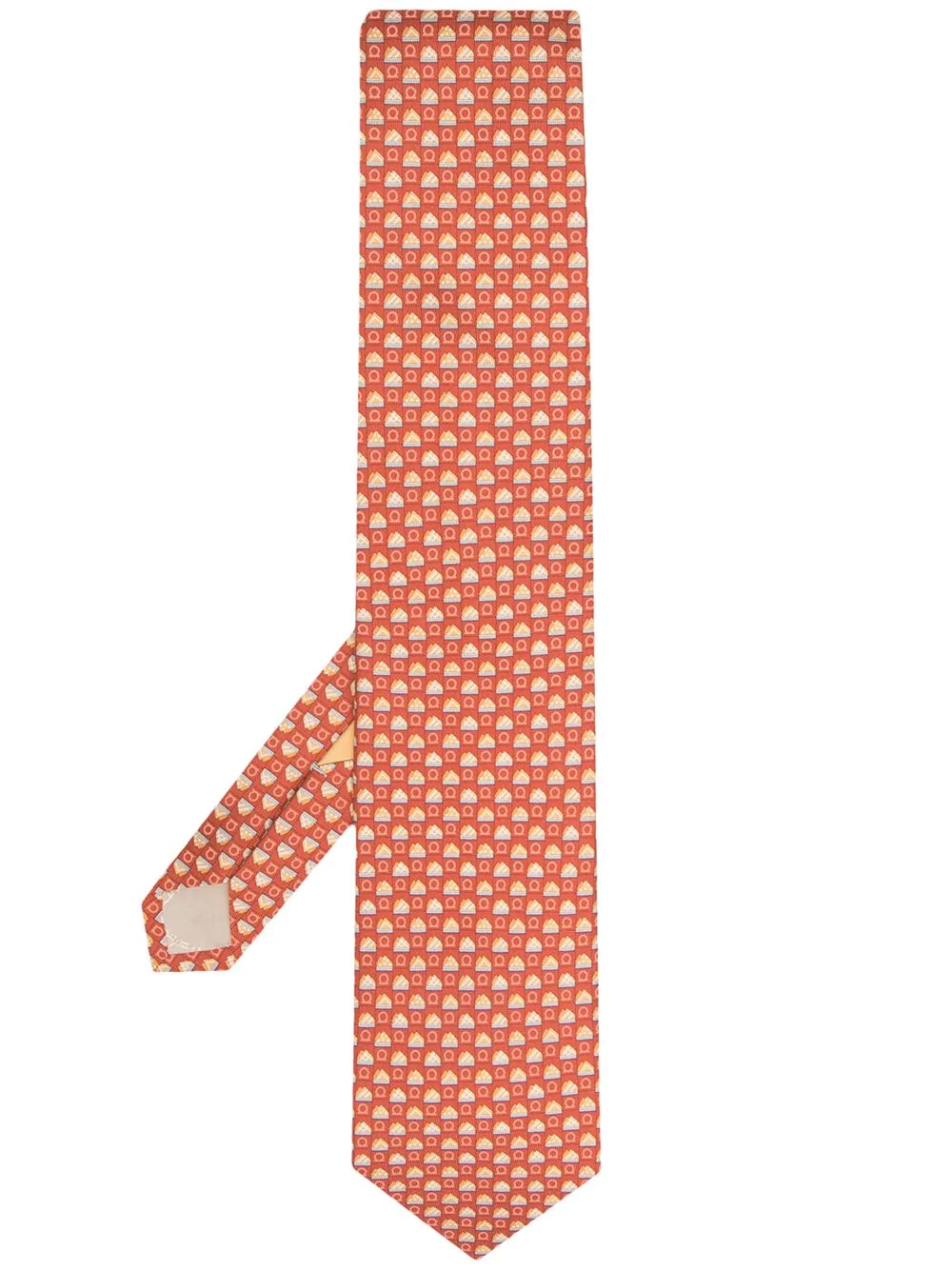 Gancini-print silk tie - 1