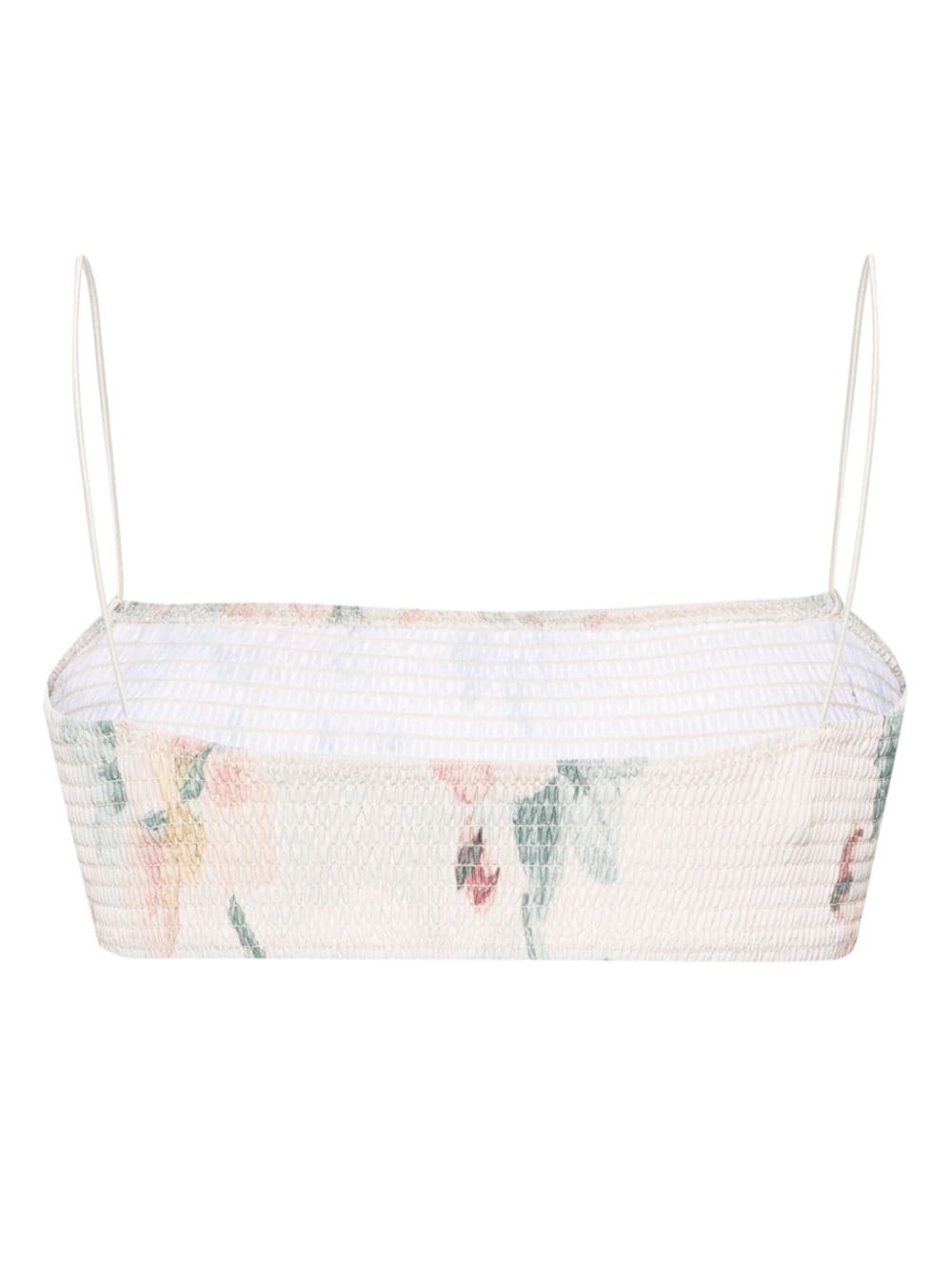 smocked bandeau bikini top - 2