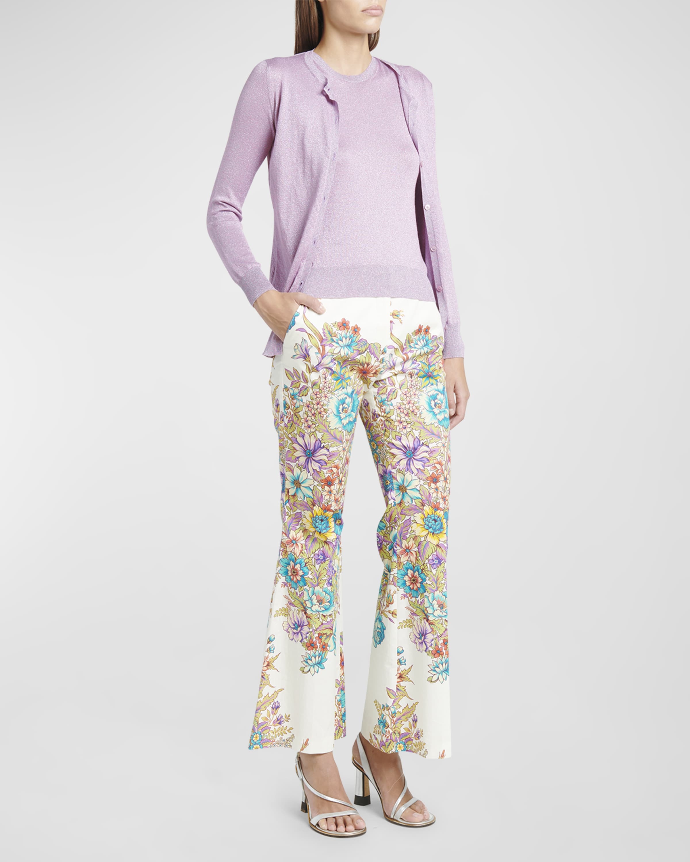 ETRO lurex-detail silk-blend cardigan - Purple