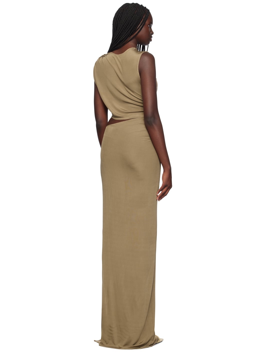 Taupe Cutout Maxi Dress - 3