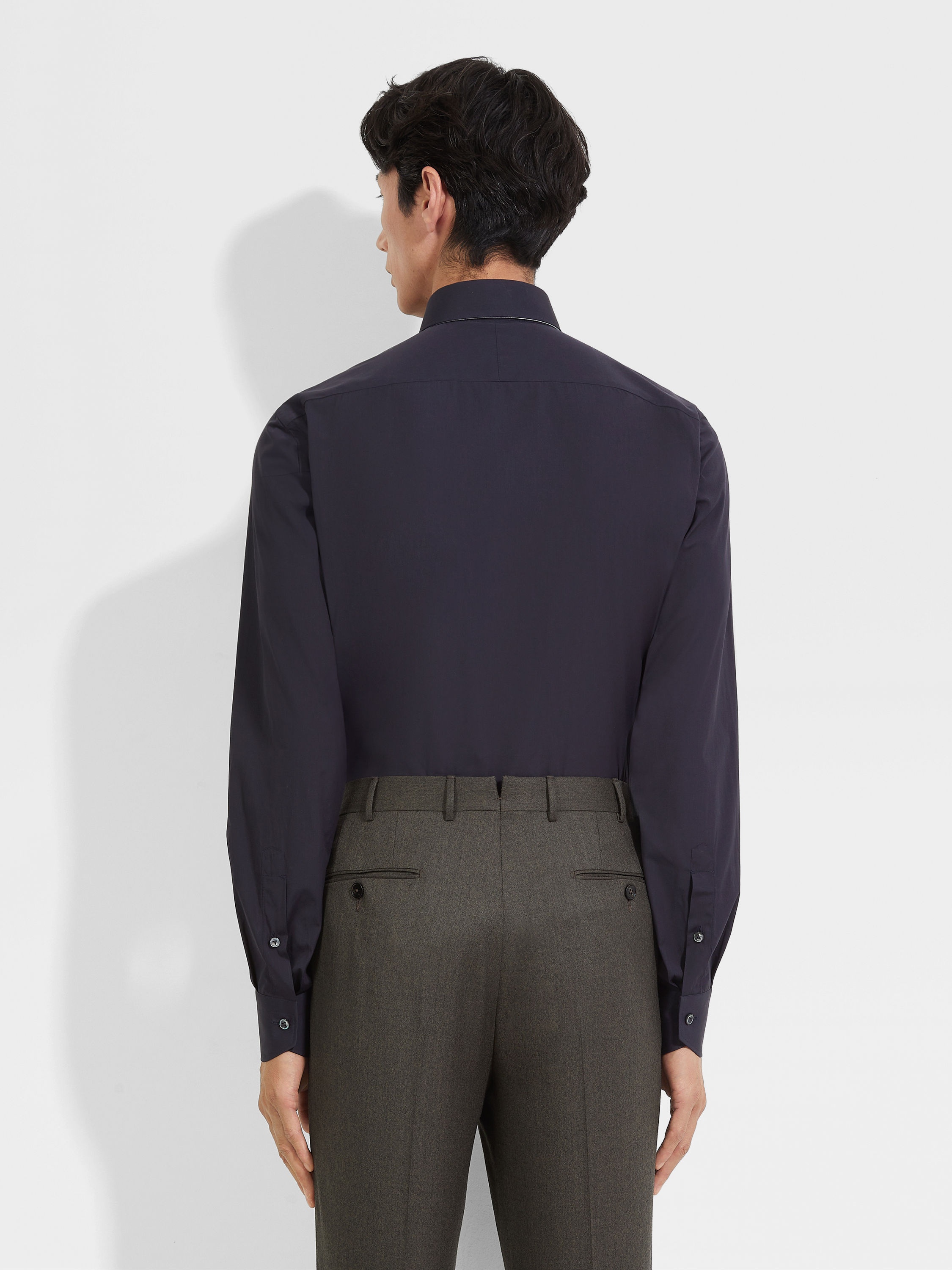 NAVY BLUE CENTOVENTIMILA COTTON SHIRT - 4
