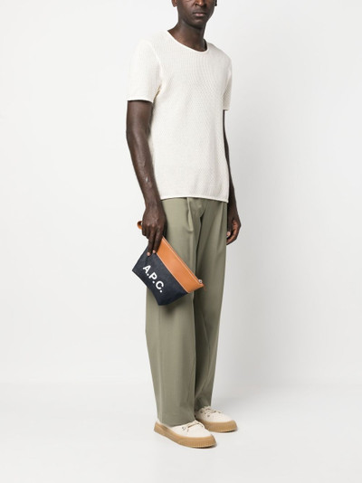 A.P.C. logo-print clutch bag outlook