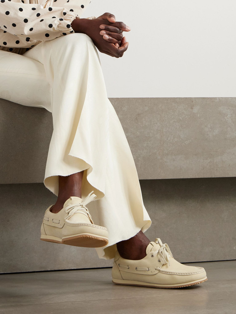 JACQUEMUS Batto nubuck loafers Cream outlook