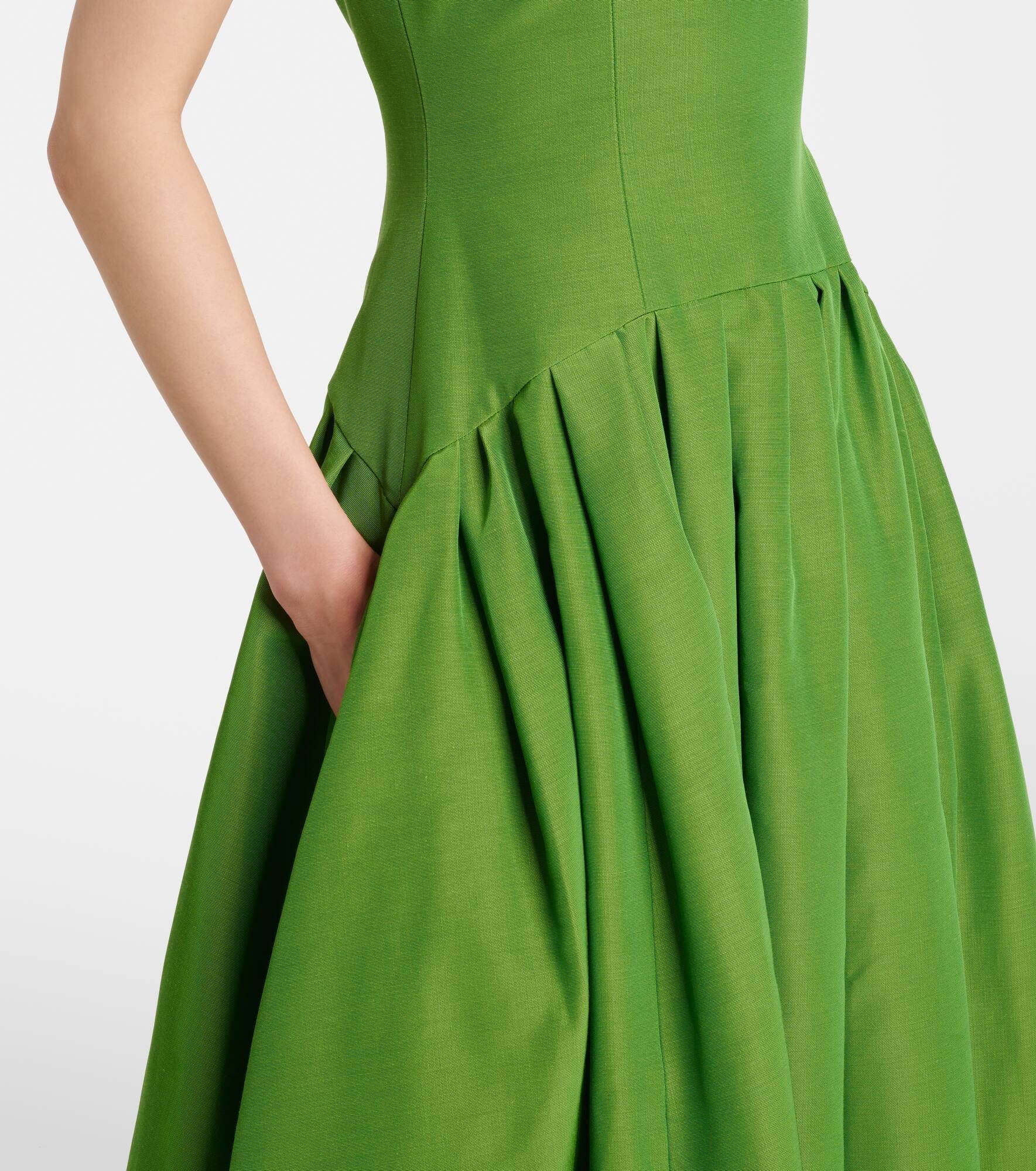 Pleated cotton-blend maxi dress - 5