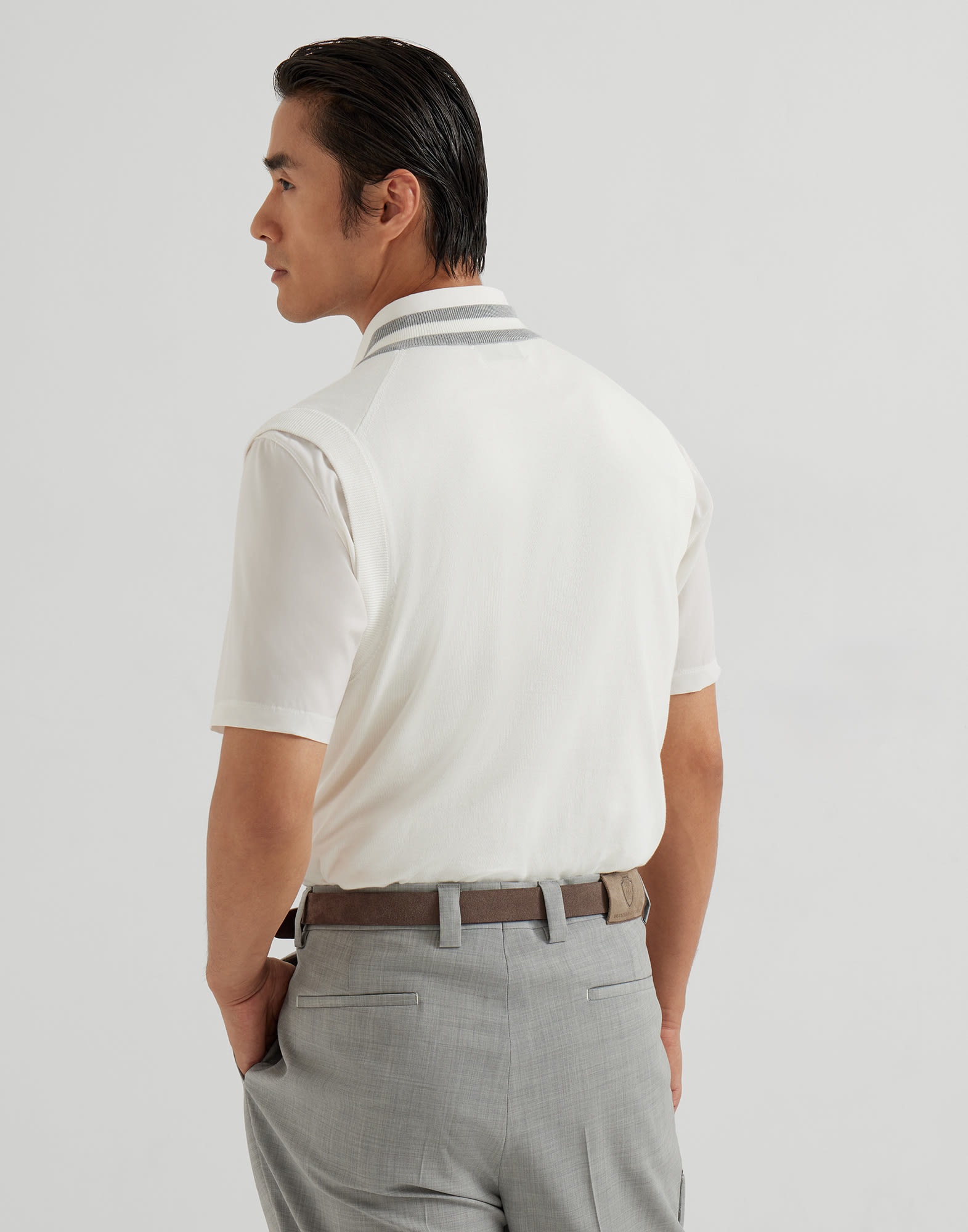 Cotton knit vest with logo - 2