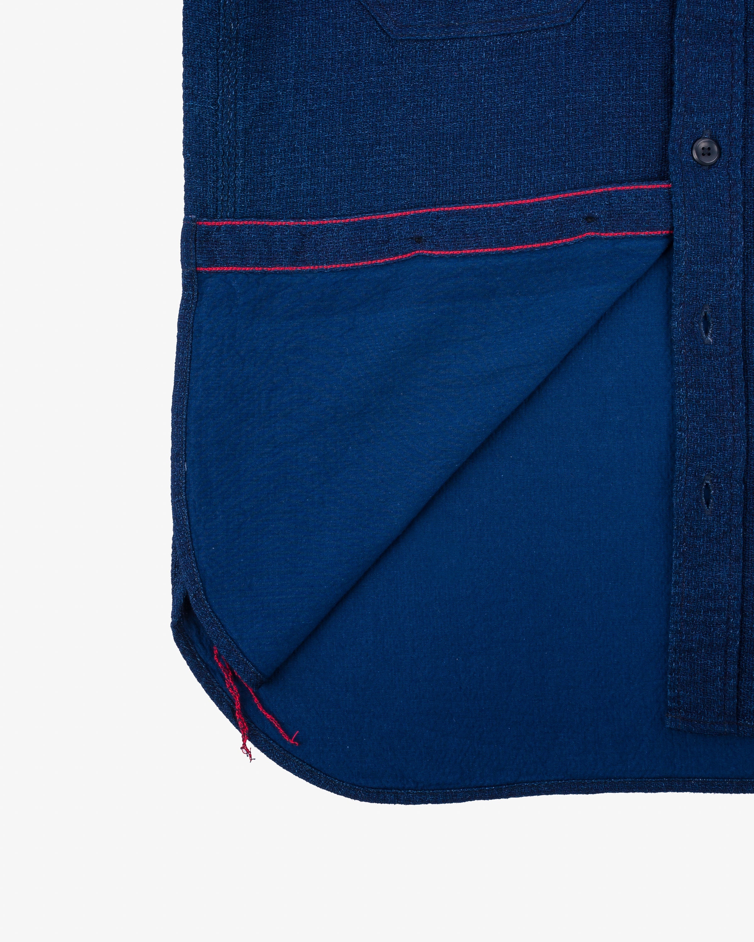 5OZ DOUBLE GAUZE SHORT SLEEVED WORK SHIRT - INDIGO - 9