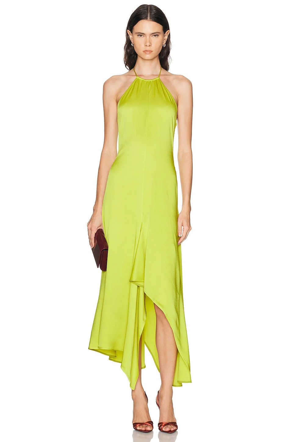Halterneck Draped Dress - 1