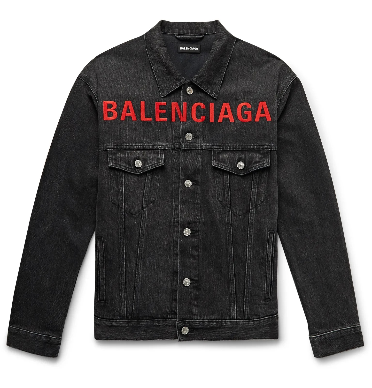 Logo-Embroidered Denim Jacket - 1