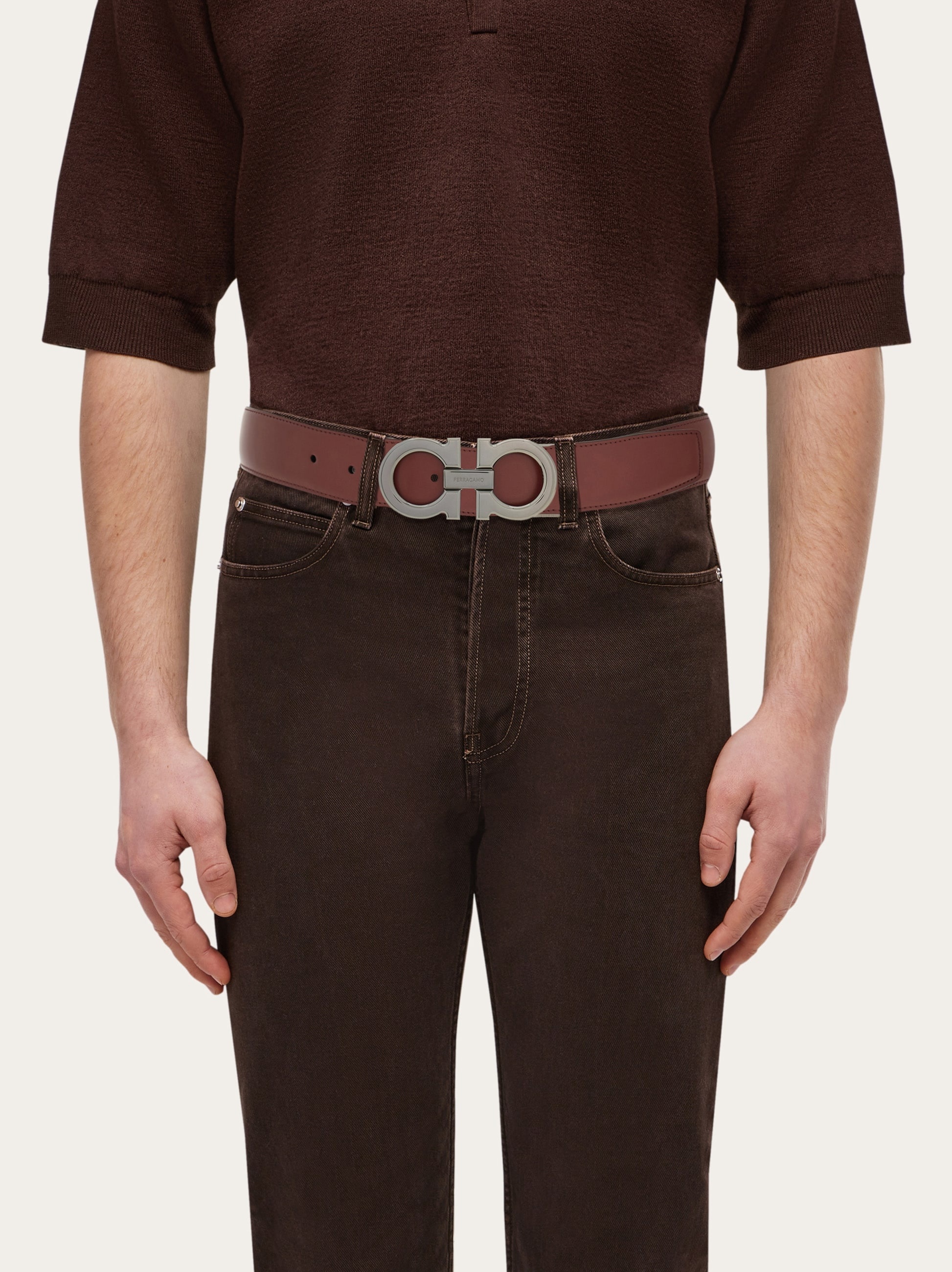 Reversible and adjustable Gancini belt - 4