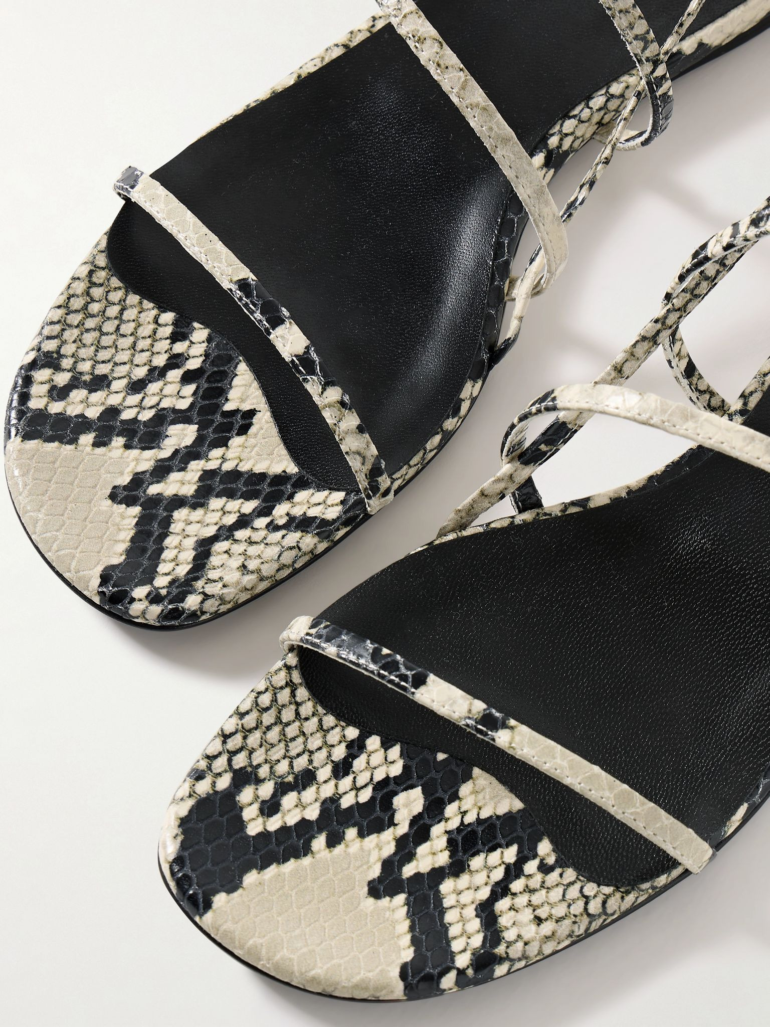 Loop snake-effect leather sandals Snake print - 4