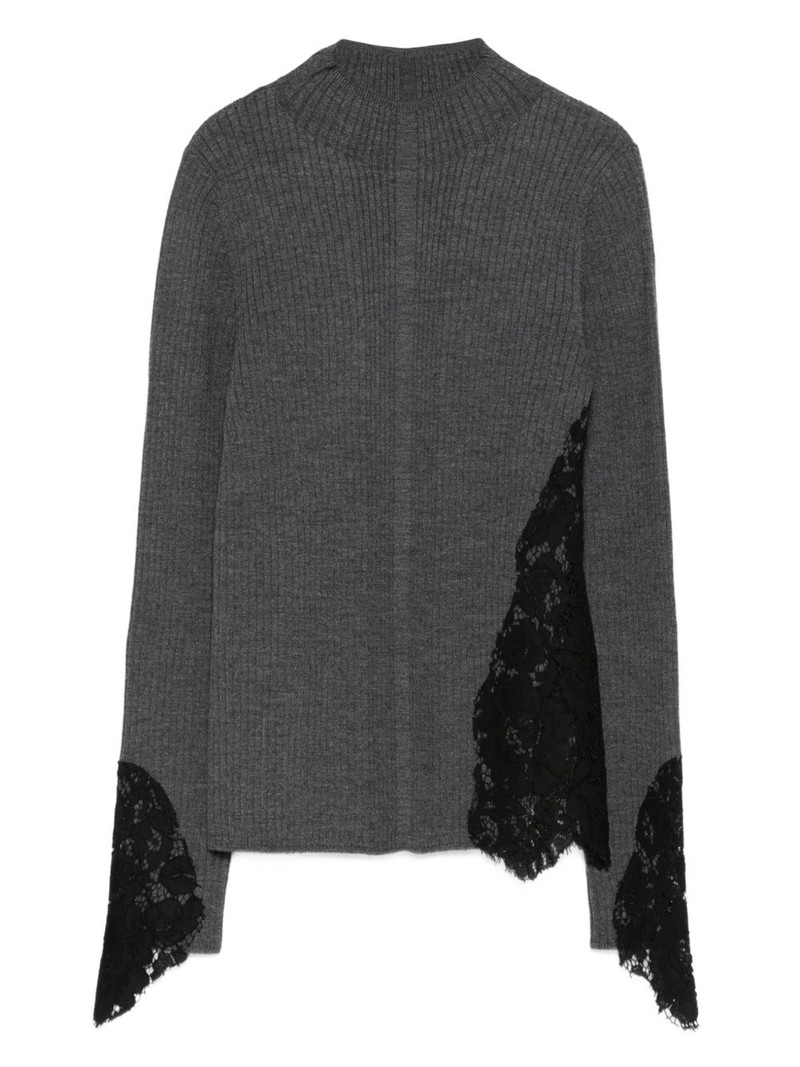 Samoa lace-insert ribbed sweater 1