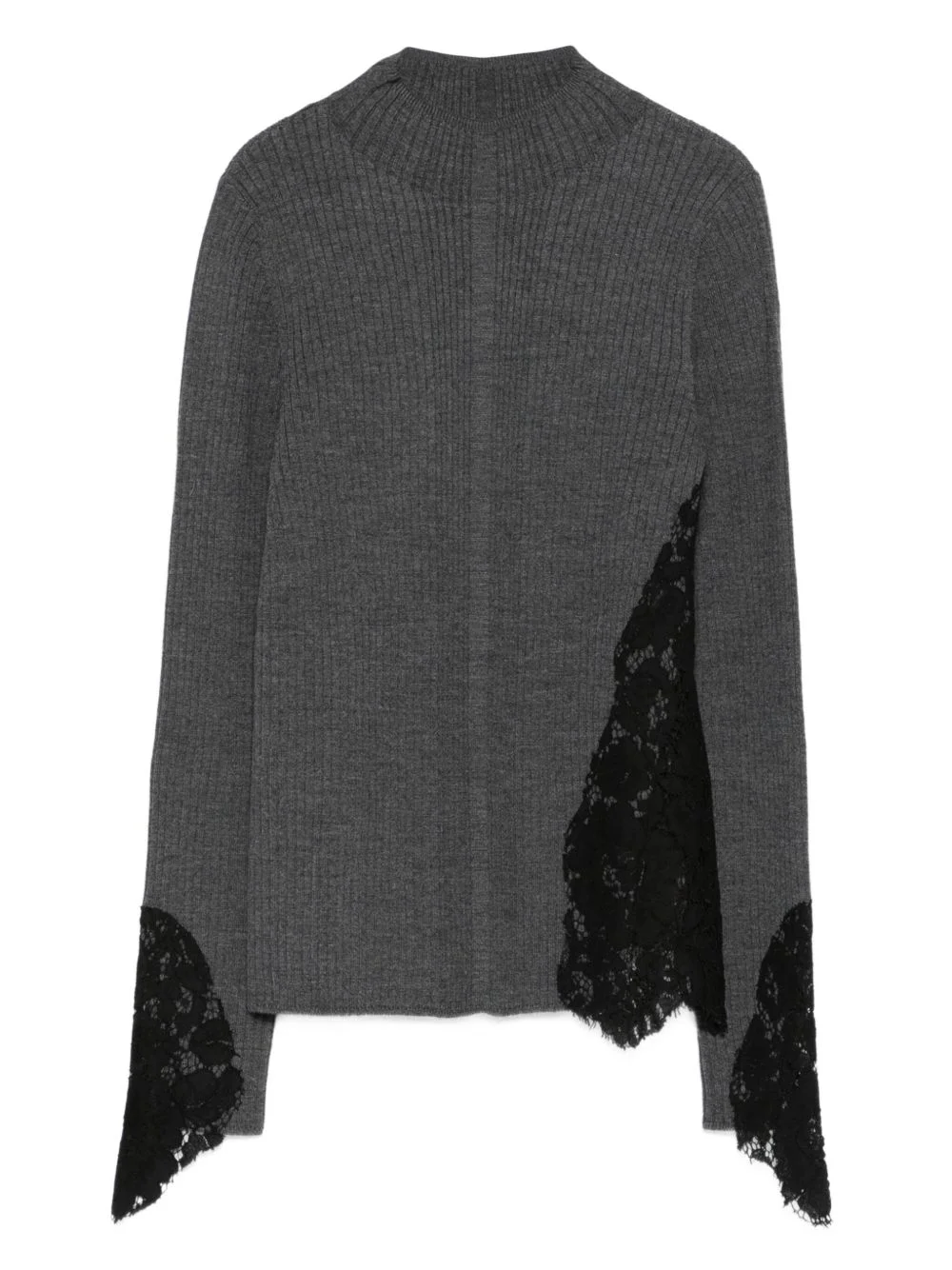 Samoa lace-insert ribbed sweater - 1