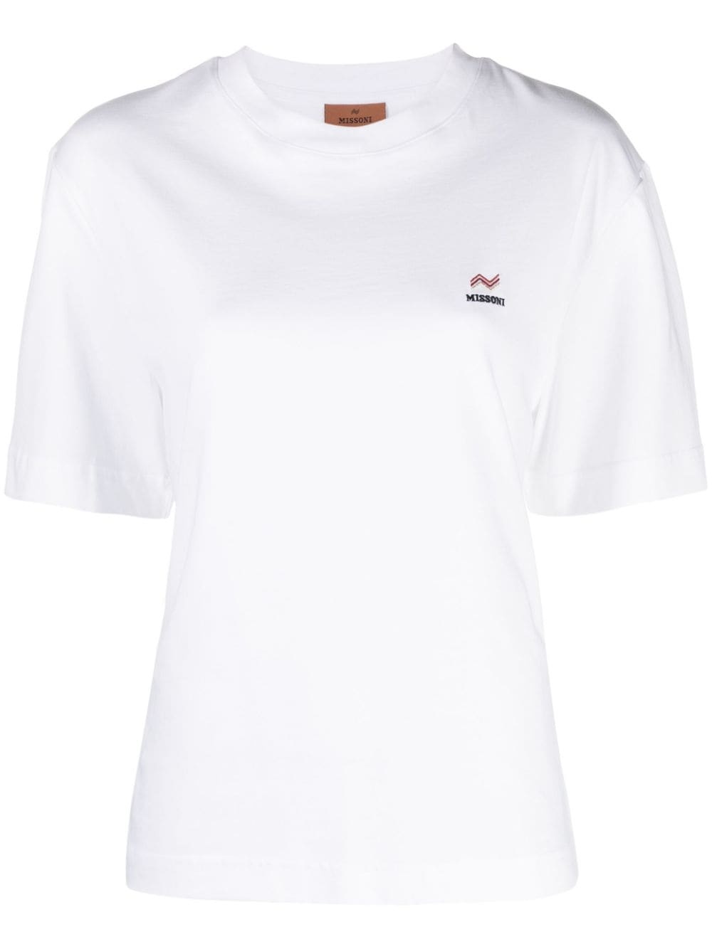 logo-embroidered cotton T-shirt - 1