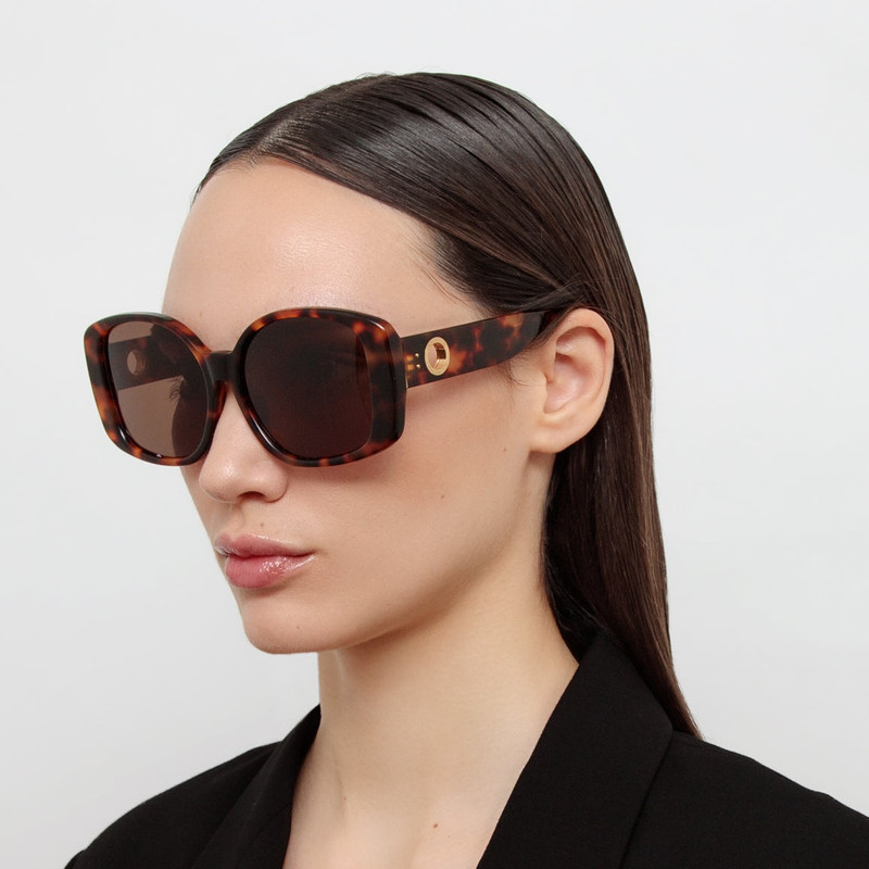 LINDA FARROW Venus Oversize Sunglasses in Tortoiseshell outlook
