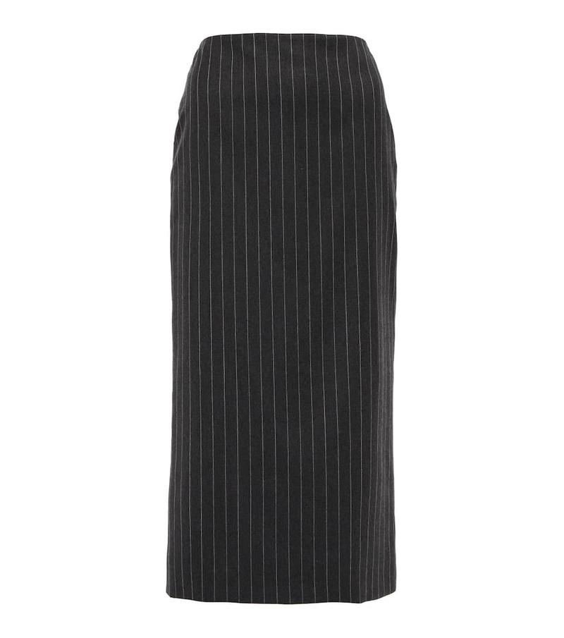 Pinstriped wool midi skirt - 1
