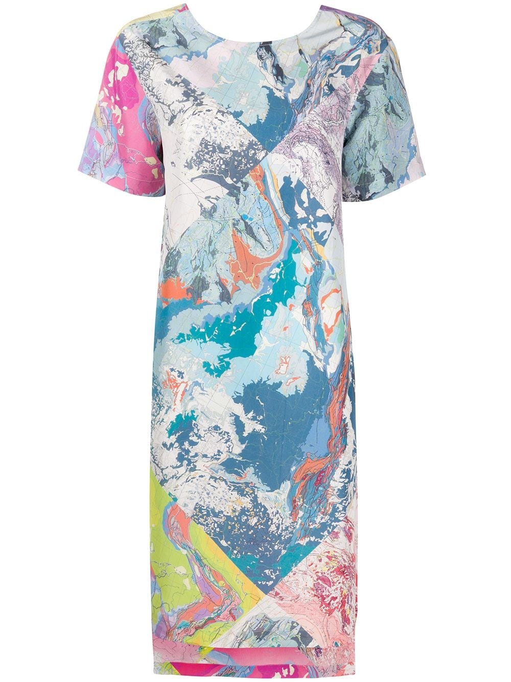 multi map T-shirt dress - 1