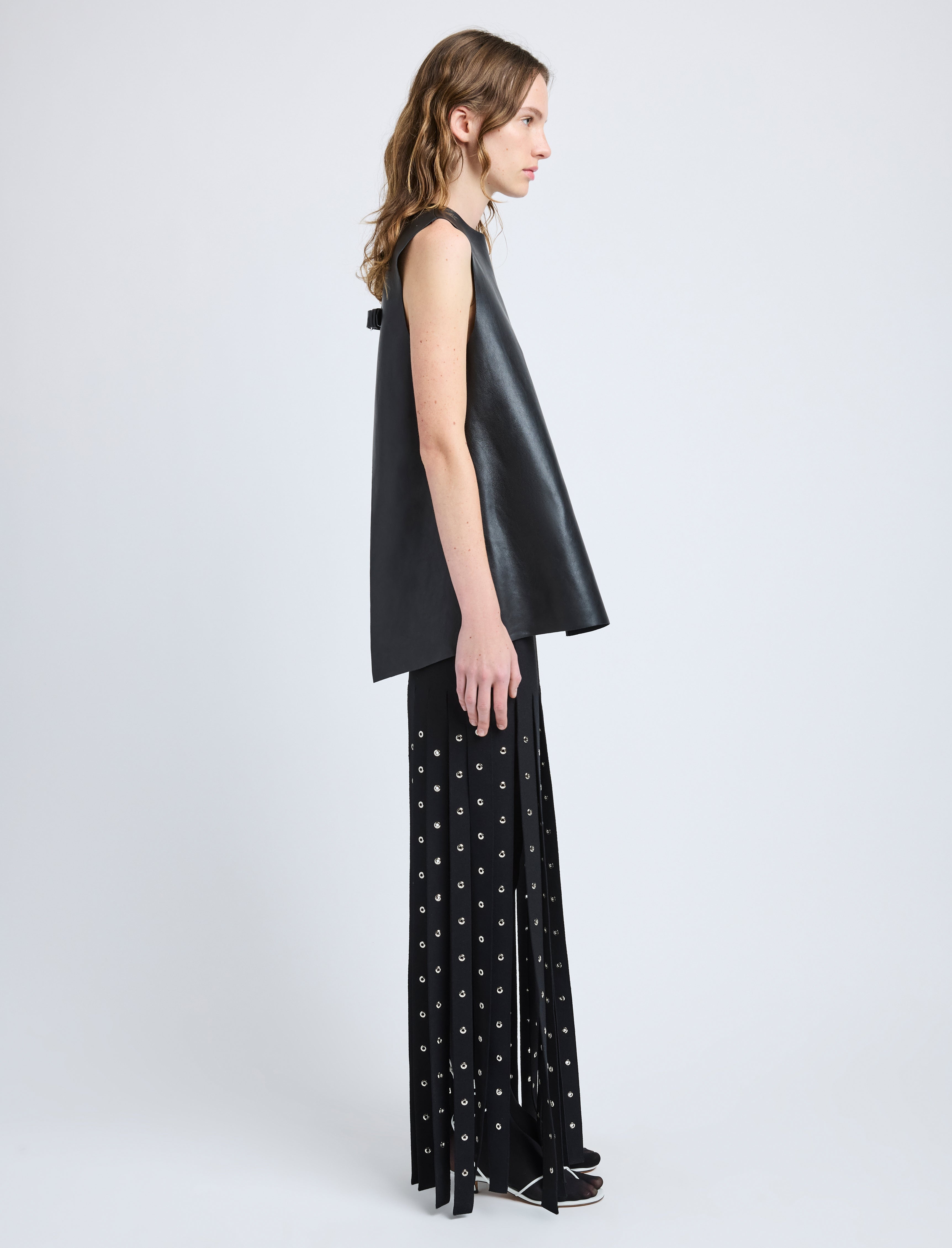 Noa Top in Textured Leather - 4