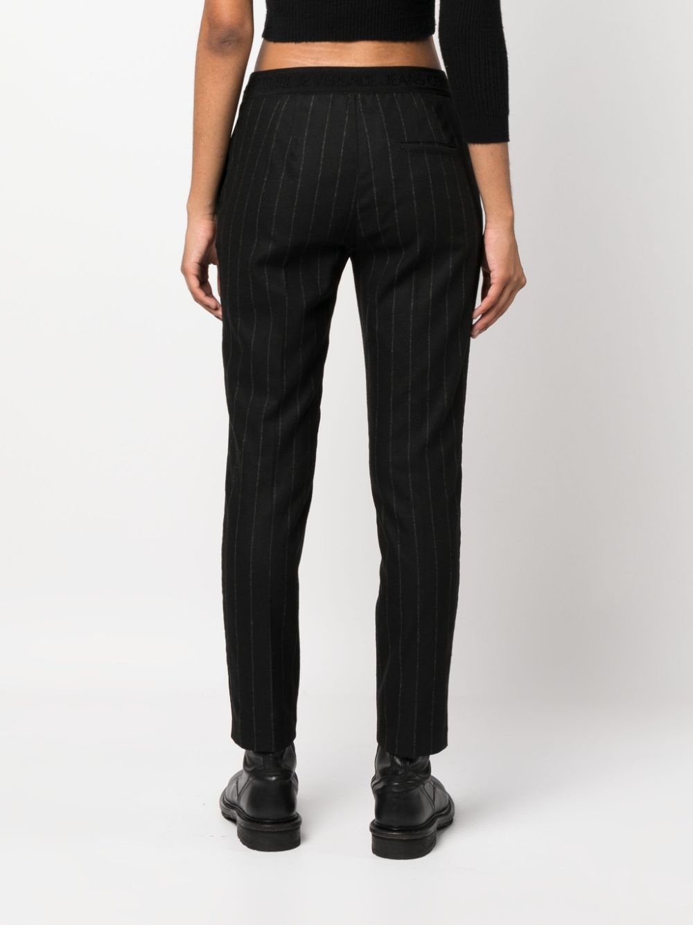 pinstripe-pattern slim-cut trousers - 4