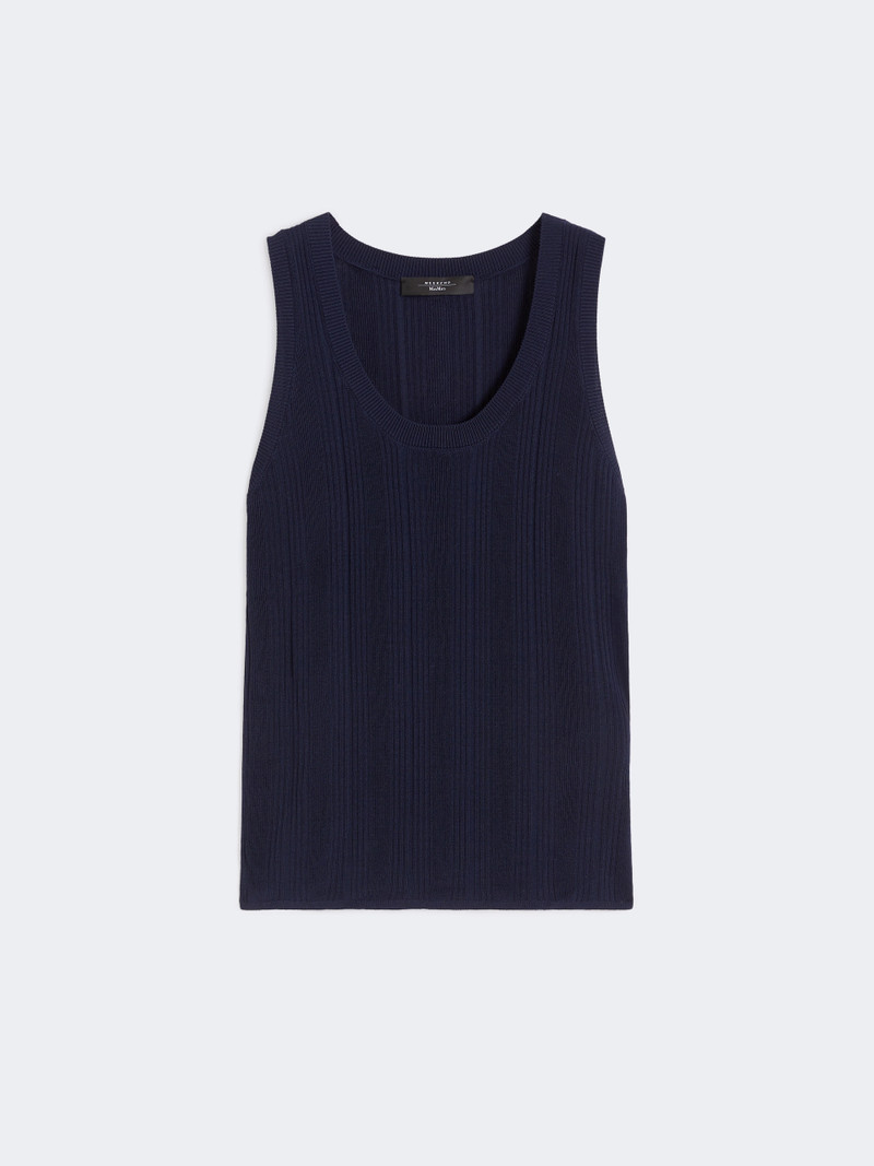 COSE Viscose yarn sleeveless jumper - NAVY 1