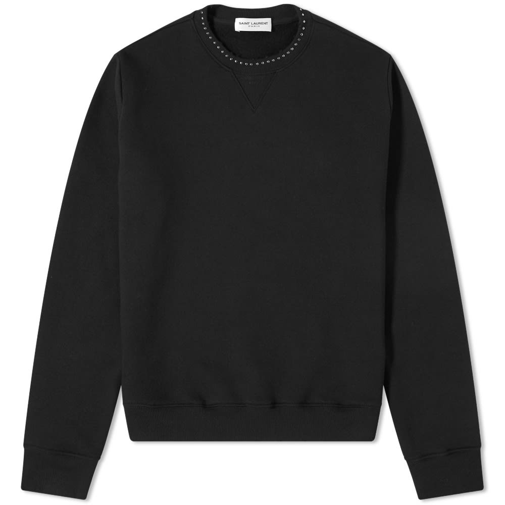 Saint Laurent Stud Collar Destroyed Crew Sweat - 1