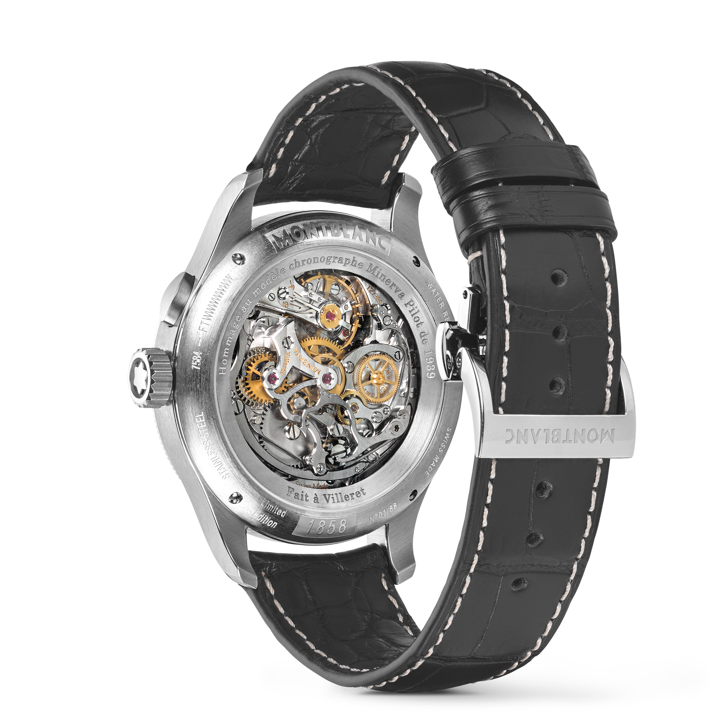 MONTBLANC 1858  MINERVA MONOPUSHER CHRONOGRAPH RED ARROW LIMITED EDITION - 88 PIECES - 5