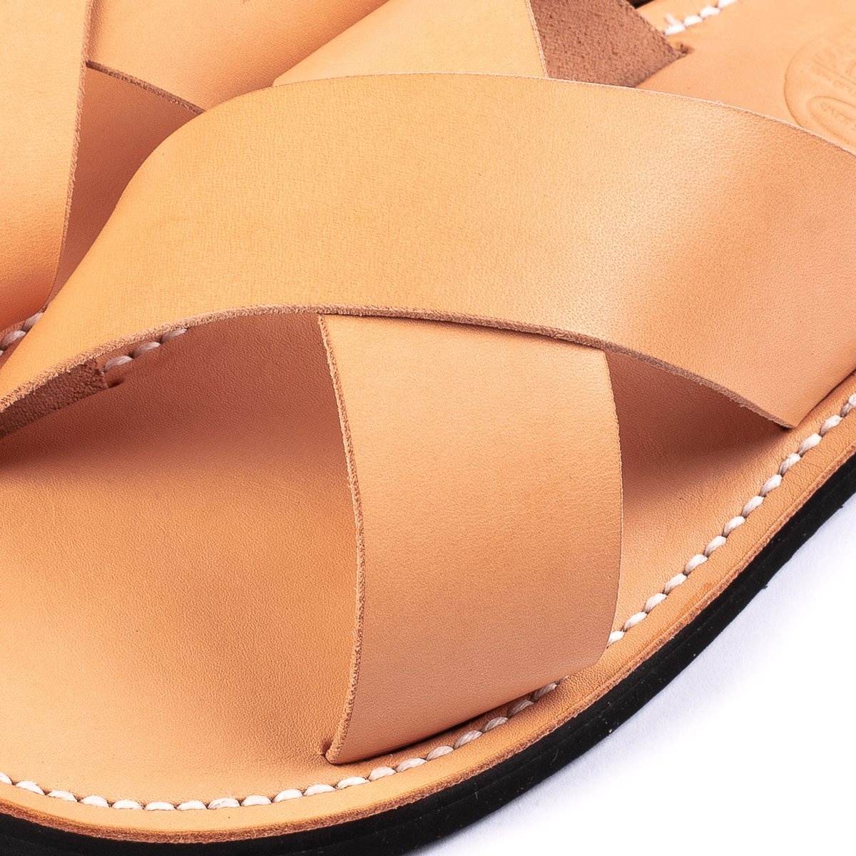 OGL-DRSOLE-CROSS-NAT OGL X Dr. Sole Leather Cross Sandals - Natural - 6