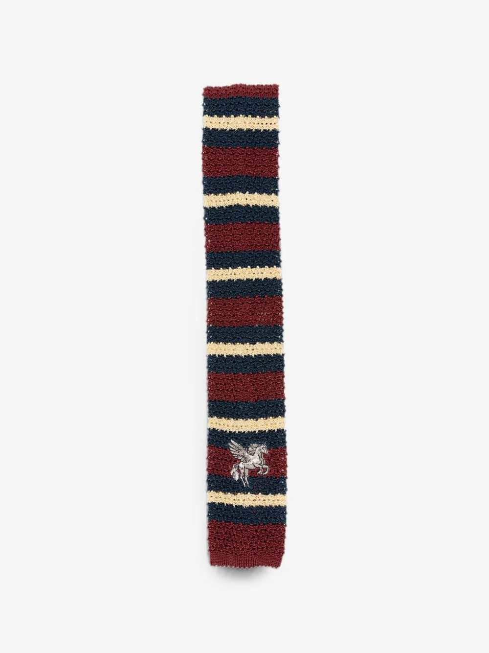 logo-embroidered stripe-pattern tie - 1