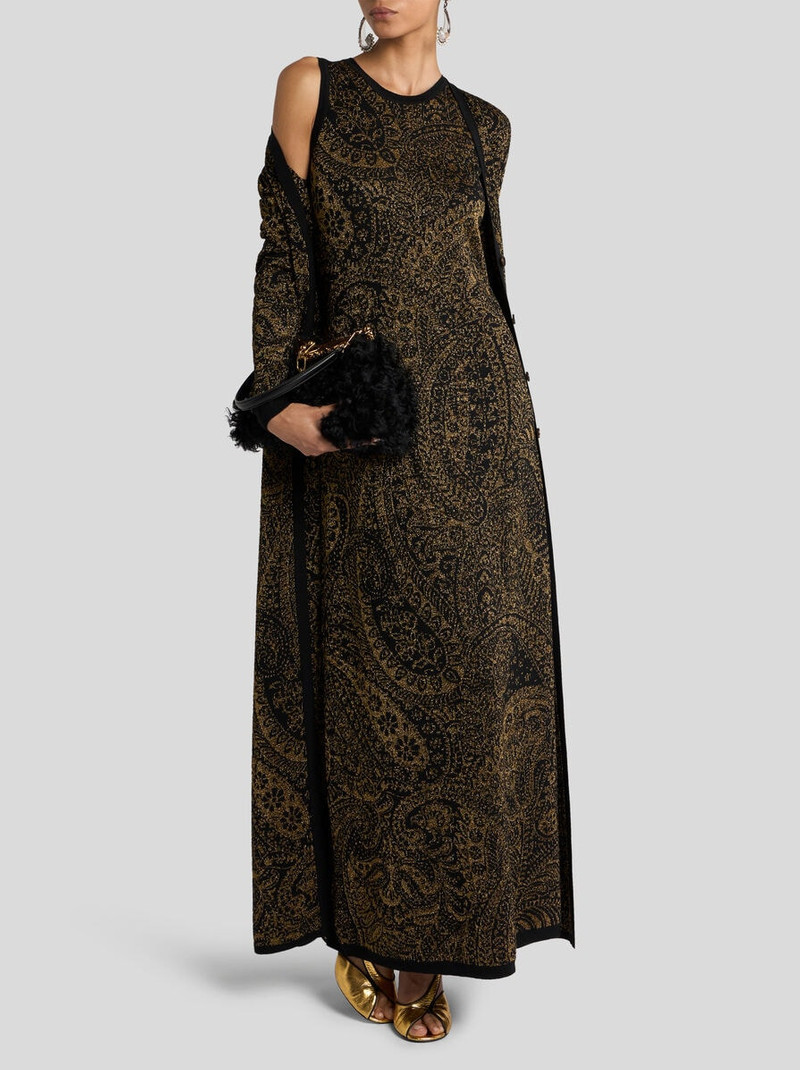 Etro LONG DRESS IN WOOL-BLEND JACQUARD WITH METALLIC PAISLEY MOTIF outlook