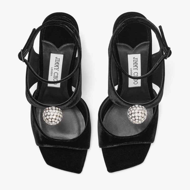 Orb 95 Black Velvet Sandals 4