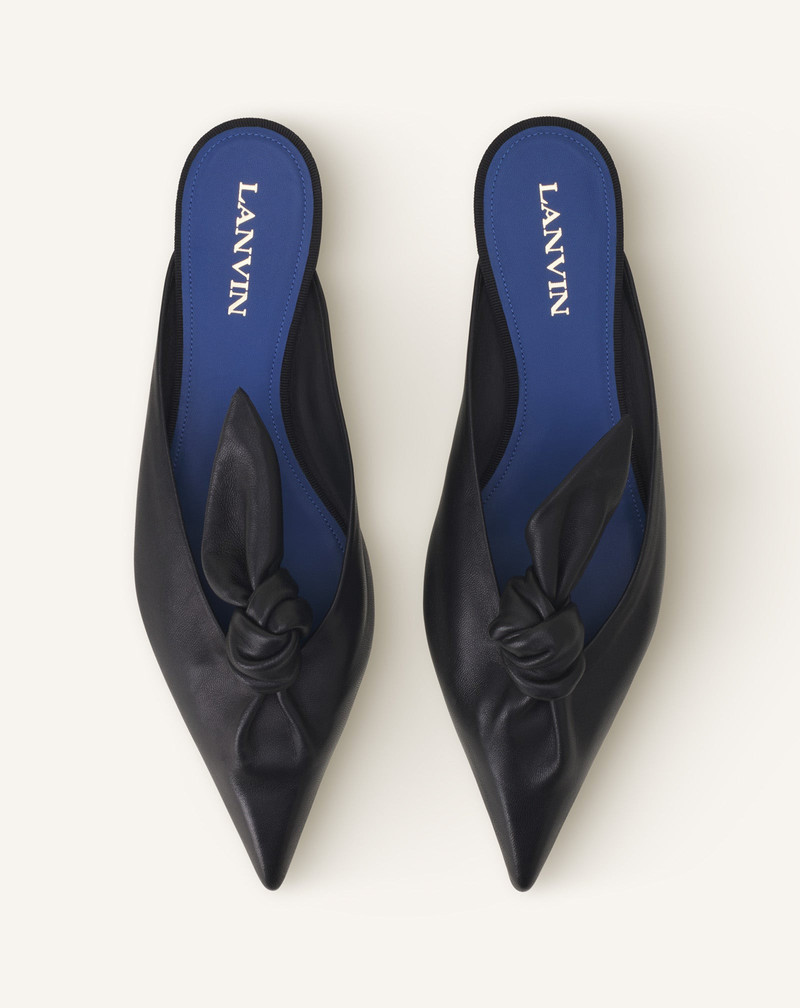 MIDNIGHT STEP LEATHER BOW MULE 4