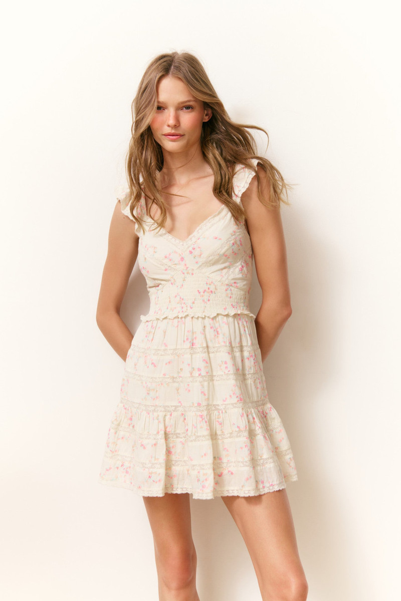 LoveShackFancy Finny Cotton Luna Rosa Fleur Mini Dress outlook